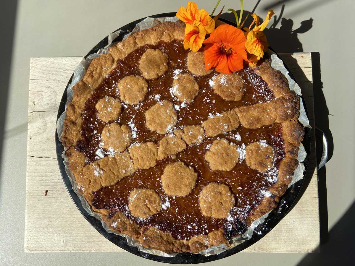 Crostata intera vista dall'alto