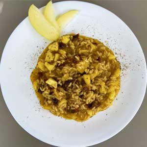 Ricetta Risotto mele, zafferano e pomodori secchi