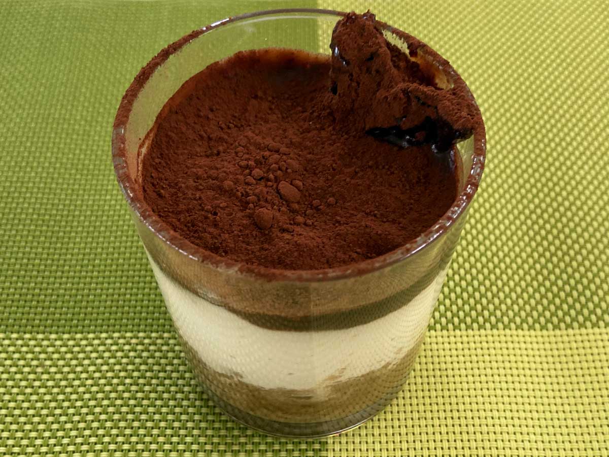Bicchiere di Tiramisù visto dall'alto